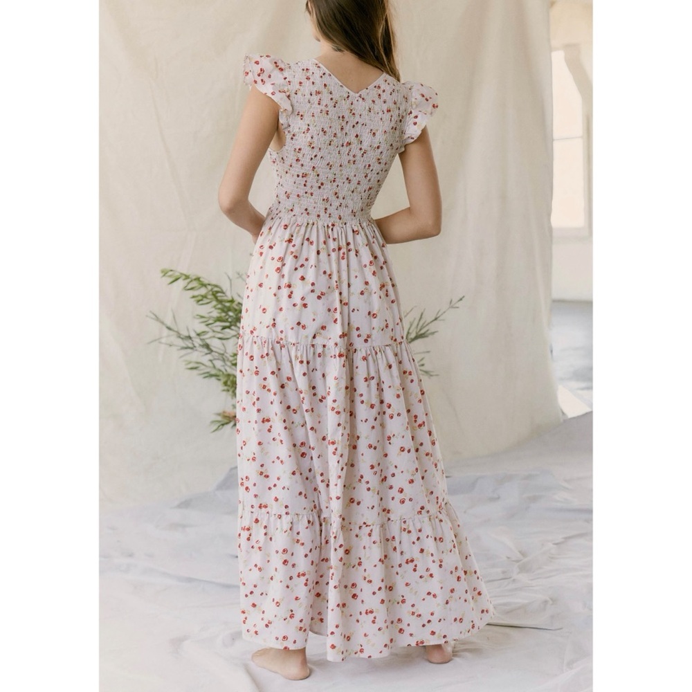 NWOT Christy Dawn The Bodie Maxi Smocked Flutter-Sleeve Floral Dress - Picture 4 of 7